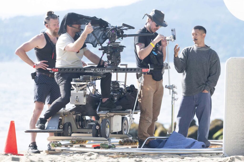 Le tournage de la publicité du Pixel 10 // Source : Mark Teasdale via X