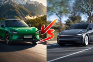 Le Xiaomi YU7 face au Tesla Model Y // Source : Robin San Vicente pour Numerama