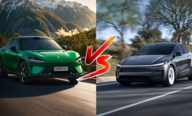Le Xiaomi YU7 face au Tesla Model Y // Source : Robin San Vicente pour Numerama