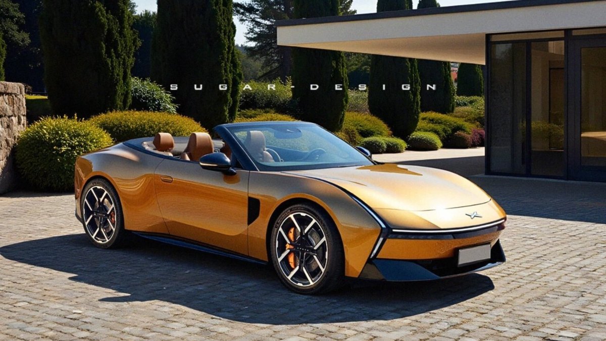 La Xpeng P7 imaginée en version cabriolet // Source : Sugar Design via Weibo