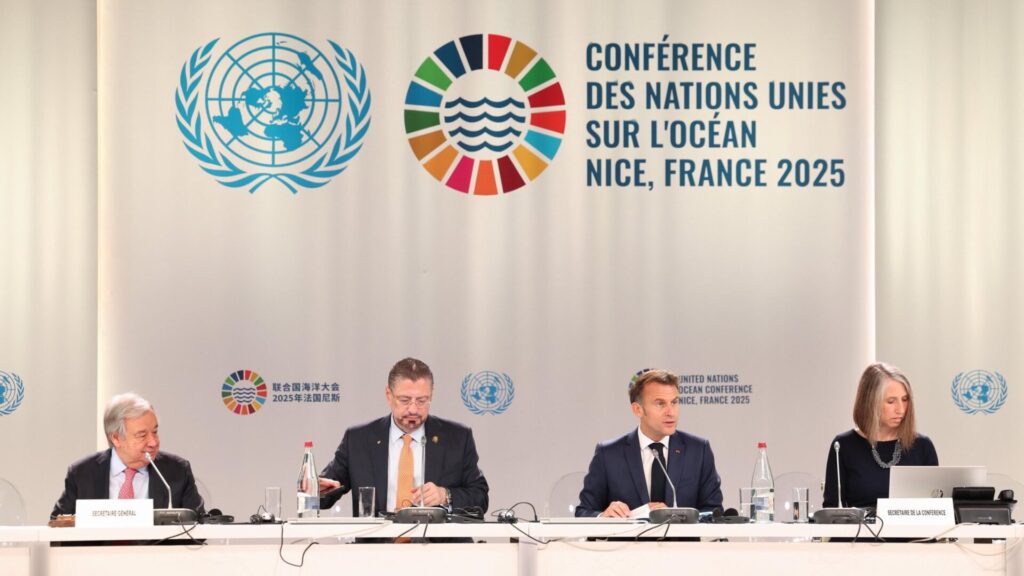 Macron à l'ouverture de la Conférence des Nations Unies pour l'Océan // Source : Compte X de Laurent Saint-Martin