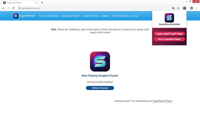 Télécharger SuperNova SWF player gratuitement sur Extension Google