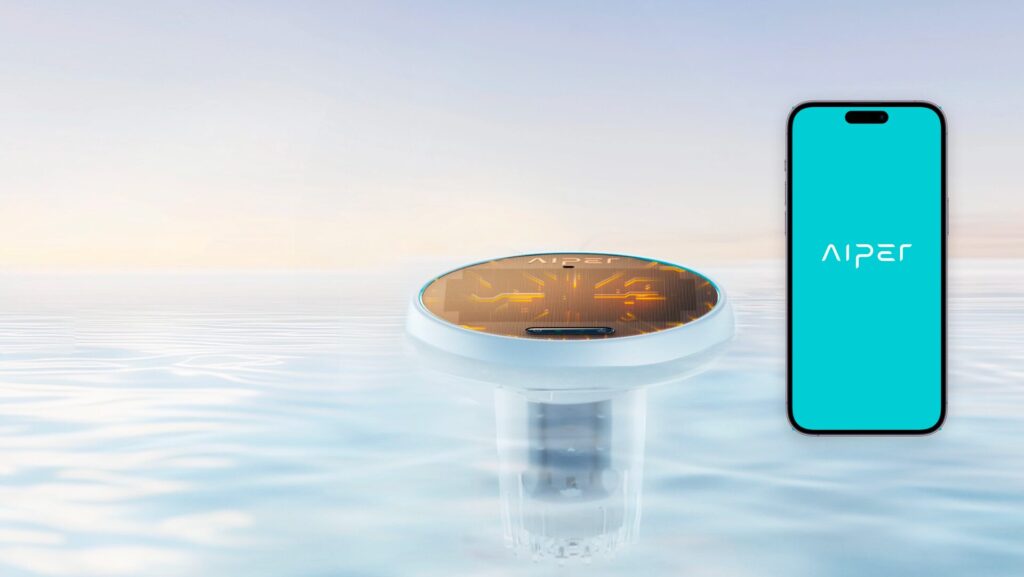 La balise HydroComm Pro d'Aiper communique avec votre robot sous l'eau et analyse la qualité de l'eau. // Source : Aiper La balise HydroComm Pro d'Aiper communique avec votre robot sous l'eau et analyse la qualité de l'eau. // Source : Aiper