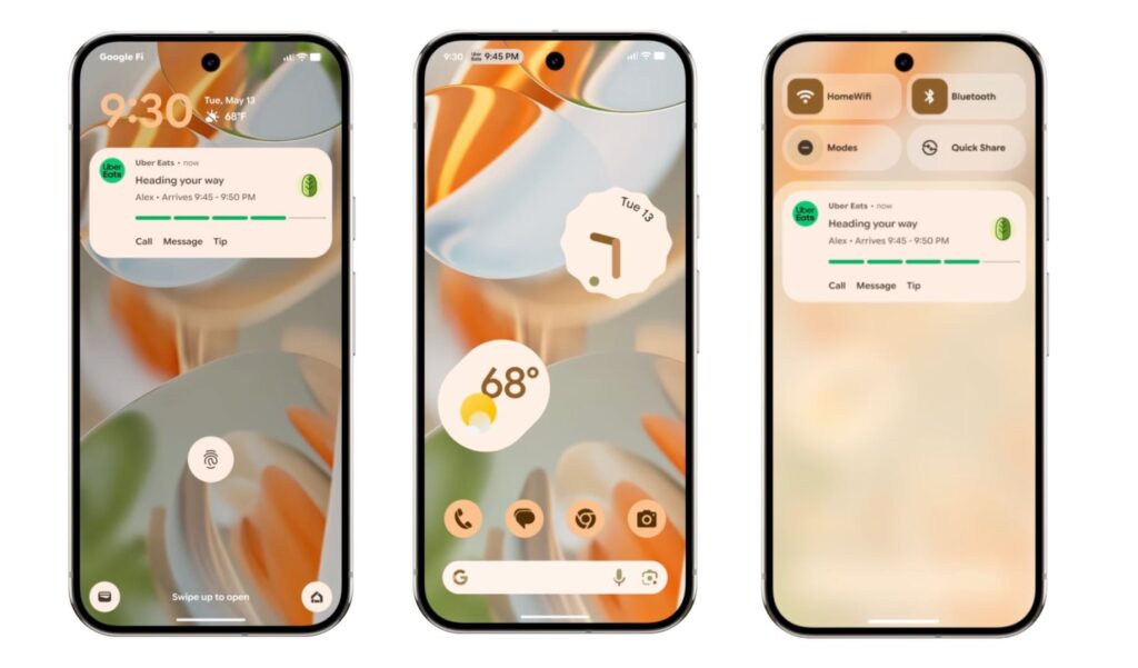 Les Live Updates d'Android 16. Les Live Updates d'Android 16.