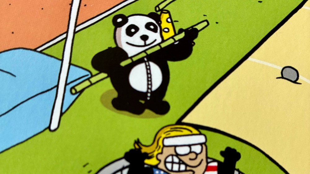 Mais que fait un panda dans le stade ? // Source : Sébastien Goetz pour Numerama