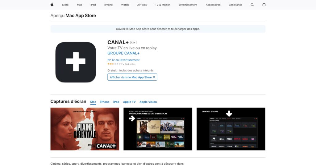 myCanal disparaît au profit de Canal+ dans l'App Store // Source : Capture Numerama