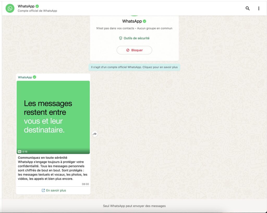 Le message que WhatsApp vous a peut-être envoyé // Source : Capture Numerama Le message que WhatsApp vous a peut-être envoyé // Source : Capture Numerama