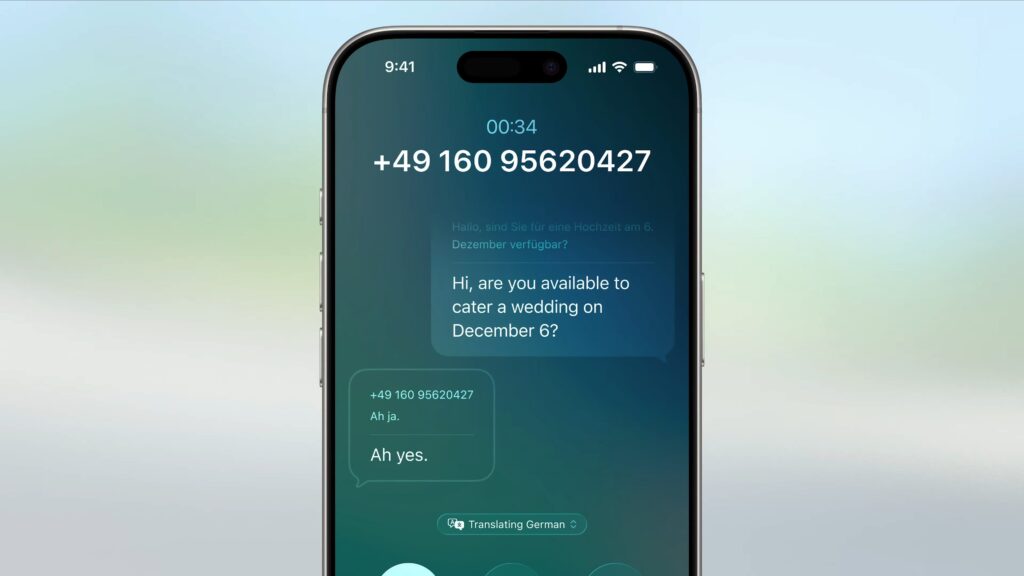 La traduction d'un appel sera possible dans iOS 26. La traduction d'un appel sera possible dans iOS 26.