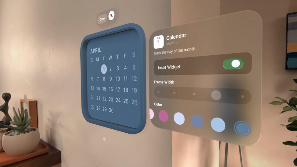 Les widgets de visionOS 26. // Source : Apple Les widgets de visionOS 26. // Source : Apple