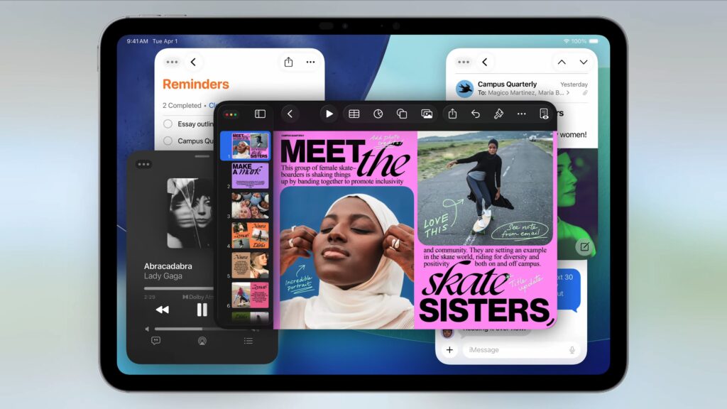 L'iPad peut gérer plusieurs fenêtres. // Source : Apple L'iPad peut gérer plusieurs fenêtres. // Source : Apple