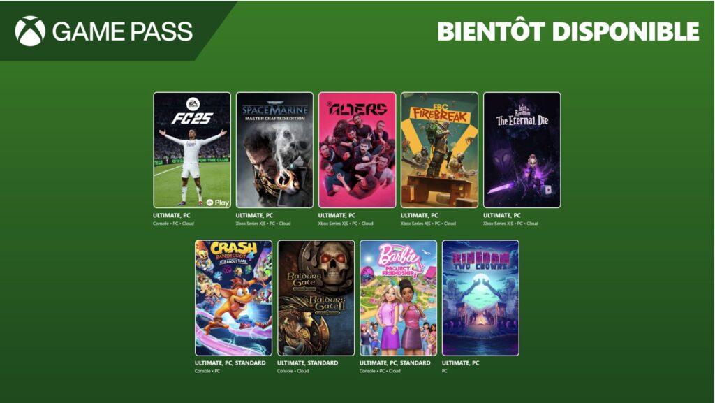 Xbox Game Pass en juin 2025 // Source : Microsoft
