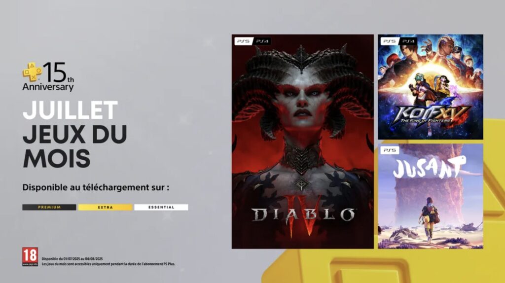 PlayStation Plus en juillet 2025 // Source : Sony PlayStation Plus en juillet 2025 // Source : Sony