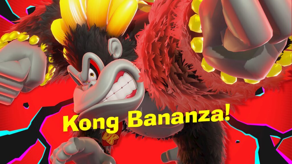 Grâce à Pauline, Donkey Kong peut gagner en puissance et devenir Kong Bananza. Grâce à Pauline, Donkey Kong peut gagner en puissance et devenir Kong Bananza.