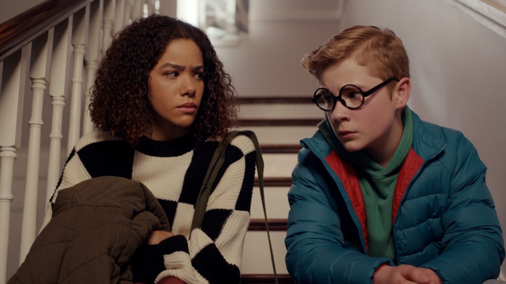 Ginny & Georgia. (L to R) Antonia Gentry as Ginny Miller, Diesel La Torraca as Austin Miller in episode 302 of Ginny & Georgia. Cr. Courtesy of Netflix © 2025 Ginny & Georgia. (L to R) Antonia Gentry as Ginny Miller, Diesel La Torraca as Austin Miller in episode 302 of Ginny & Georgia. Cr. Courtesy of Netflix © 2025