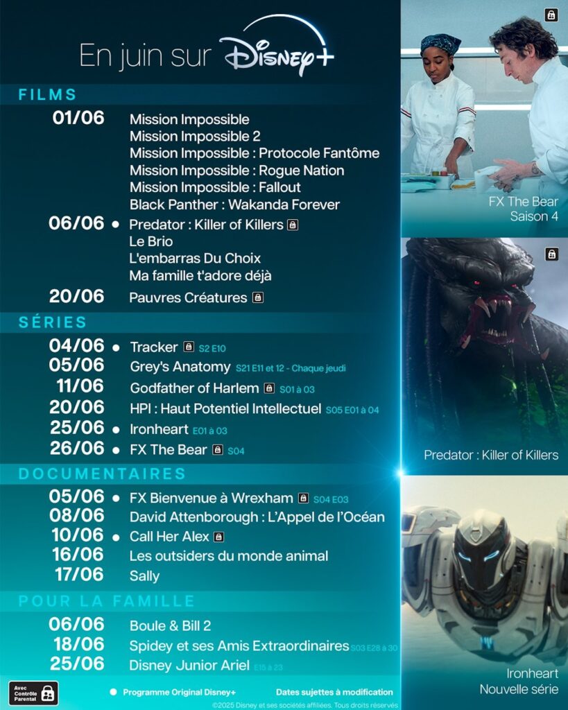 Disney+ en juin 2025 // Source : Disney