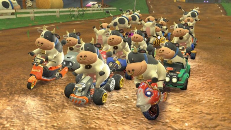 Bien sûr que le mode online de Mario Kart World est rempli de vaches