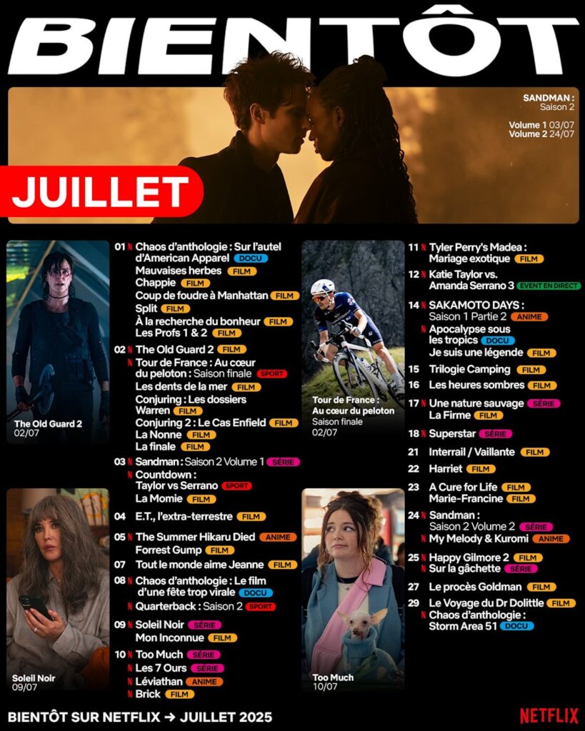 Netflix en juillet 2025 // Source : Netflix