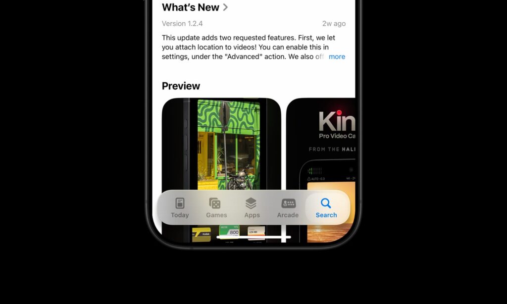 Voilà à quoi pourrait ressembler une barre flottante sur iOS 26. Voilà à quoi pourrait ressembler une barre flottante sur iOS 26.