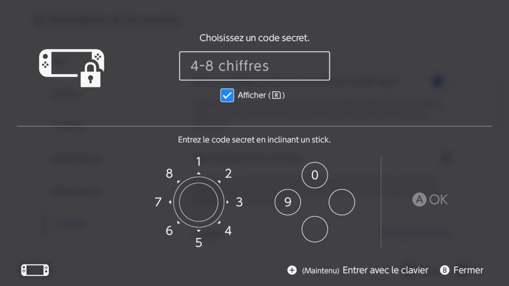 Code PIN sur la Nintendo Switch 2 // Source : Capture d'écran