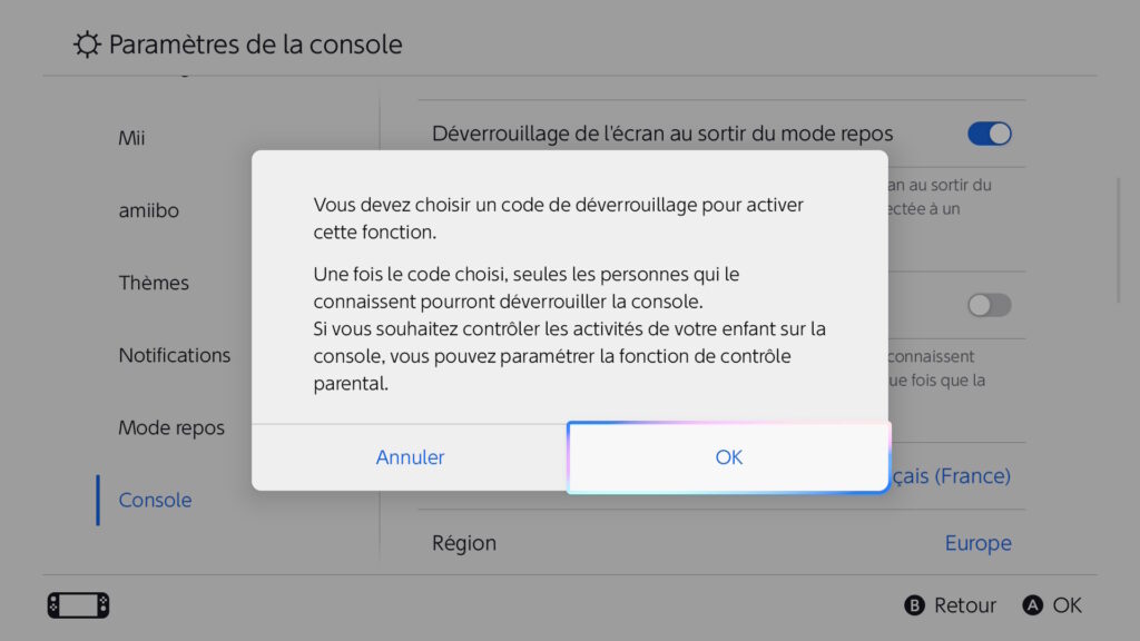 Code PIN sur la Nintendo Switch 2 // Source : Capture d'écran
