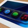 Le nouveau dock d'iOS 26 dans une maquette en Liquid Glass. // Source : Numerama