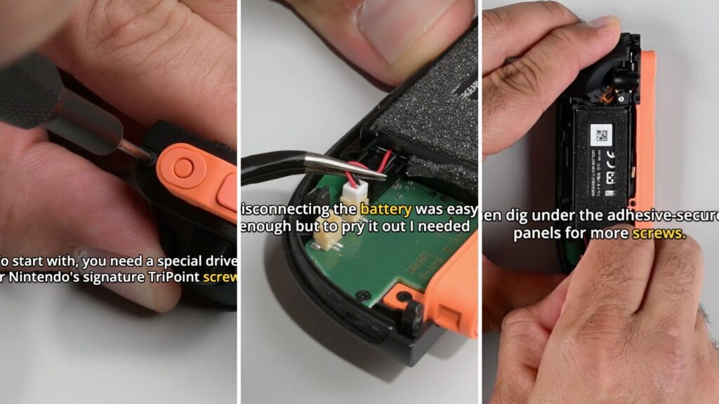 Le démontage d'un Joy-Con 2 // Source : iFixit via Mastodon Le démontage d'un Joy-Con 2 // Source : iFixit via Mastodon