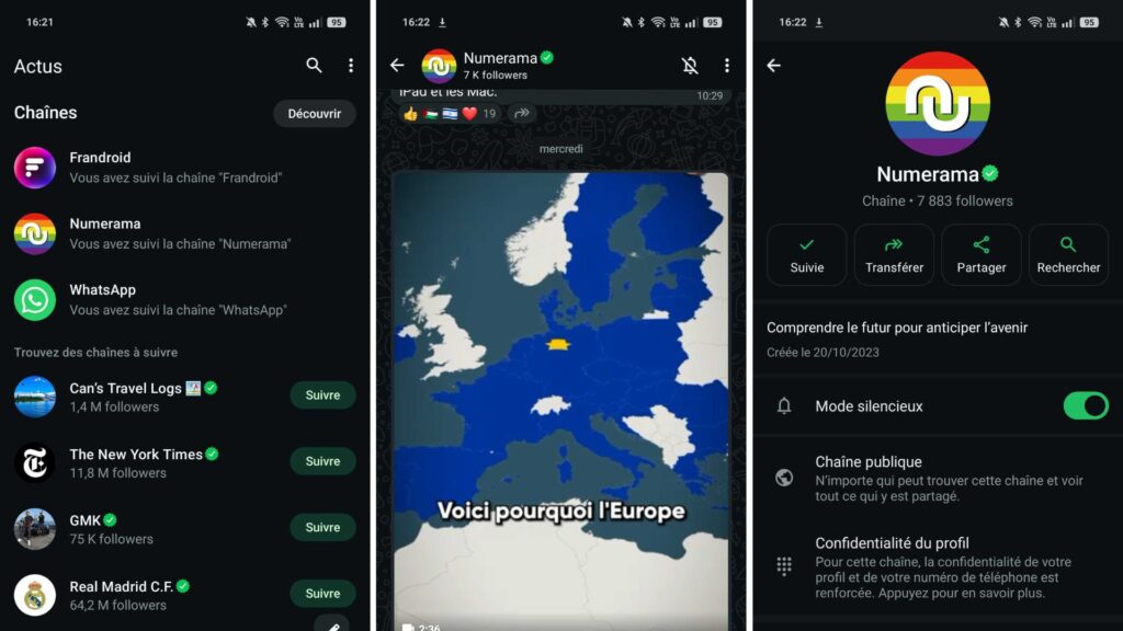La chaîne de Numerama sur WhatsApp // Source : Capture Numerama La chaîne de Numerama sur WhatsApp // Source : Capture Numerama