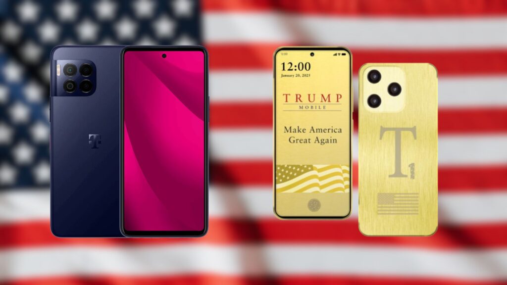 Le T-Mobile Revvl 7 Pro 5G et le Trump Phone // Source : Montage Numerama Le T-Mobile Revvl 7 Pro 5G et le Trump Phone // Source : Montage Numerama