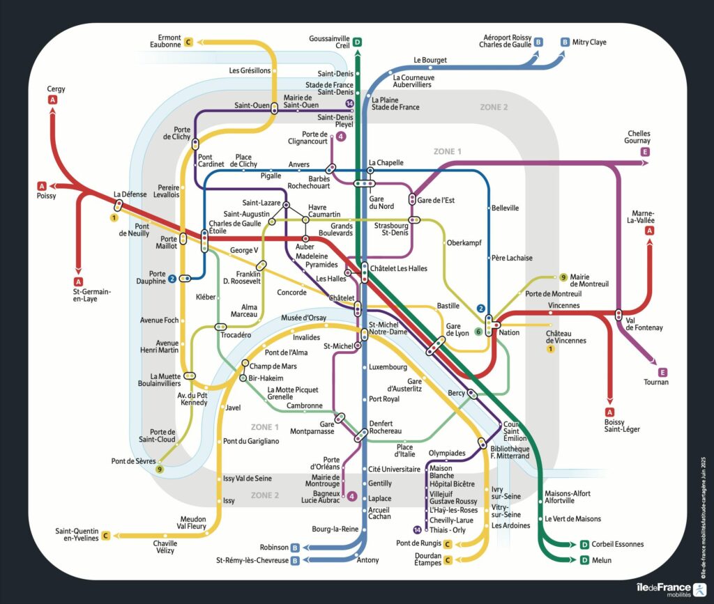 Le plan des transports à Paris pendant la Fête de la musique. // Source : Île-de-France Mobilités