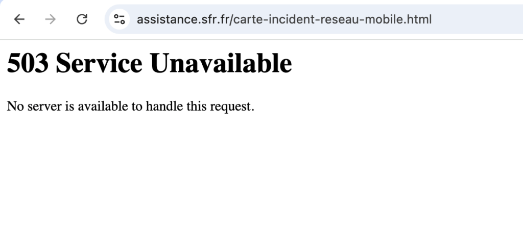 Même le site qui signale les pannes est en panne.