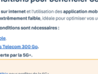 Les options pour activer la 5G+ chez Bouygues Telecom.