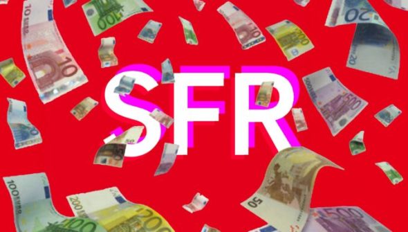 Une pluie d'argent sur le logo SFR. // Source : Numerama