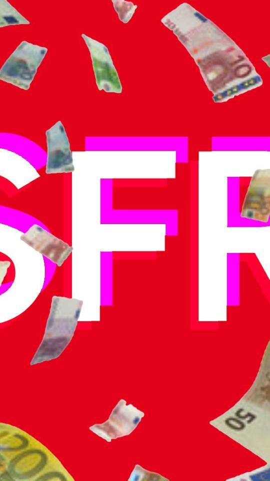 Une pluie d'argent sur le logo SFR. // Source : Numerama