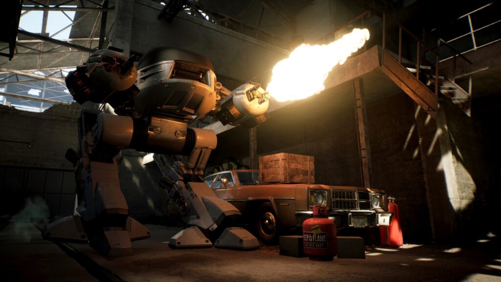 Le robot ED-209 dans RoboCop: Rogue City // Source : Nacon