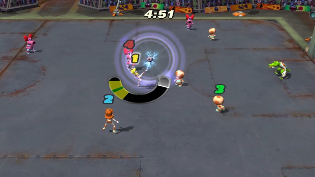 On peut taper (très) fort dans le ballon pour tirer // Source : Nintendo On peut taper (très) fort dans le ballon pour tirer // Source : Nintendo
