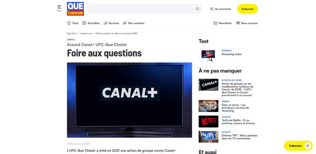 Le site de l'UFC-Que Choisir détaille tous les critères pour être indemnisé // Source : Capture Numerama