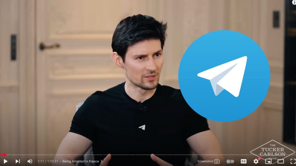Pavel Durov chez Tucker Carlson. // Source : Telegram