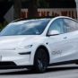 Un Robotaxi de Tesla à Austin au Texas // Source : Jose del Corral via X