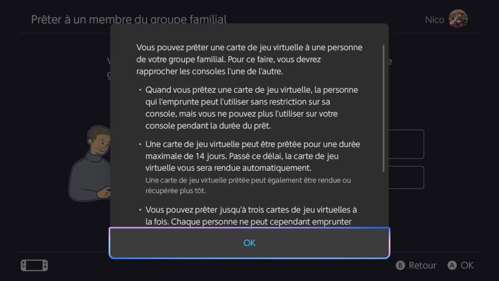 Le prêt d'un jeu est soumis à de nombreuses restrictions.
