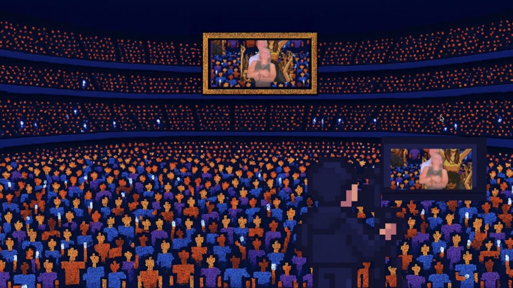 Le jeu vidéo inspiré de la kiss cam ayant révélé une adultère // Source : X Le jeu vidéo inspiré de la kiss cam ayant révélé une adultère // Source : X