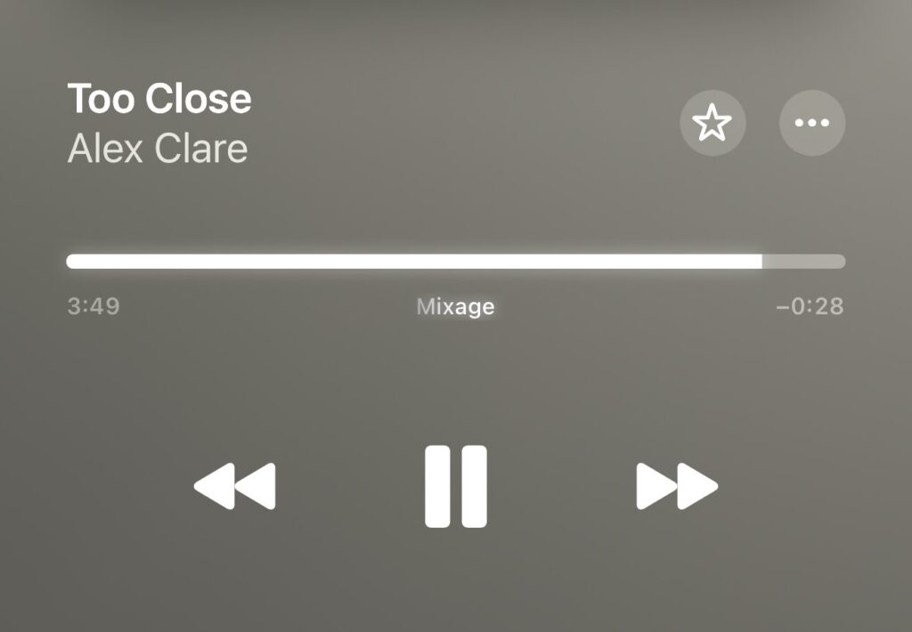 Un morceau en cours de mixage sur Apple Music.