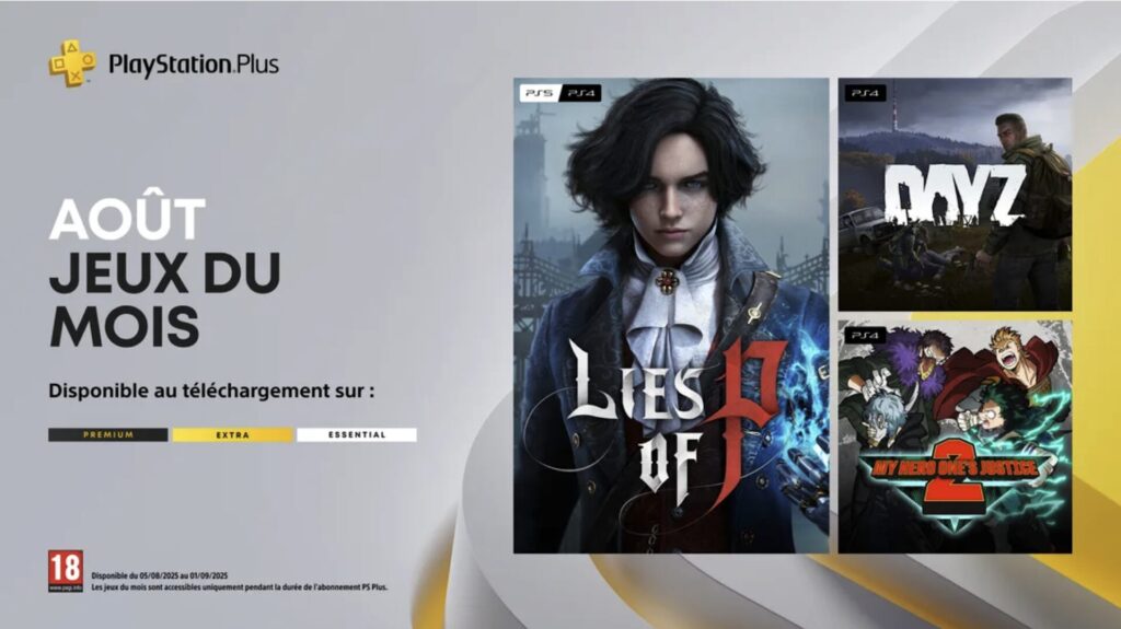 PlayStation Plus en août 2025 // Source : Sony