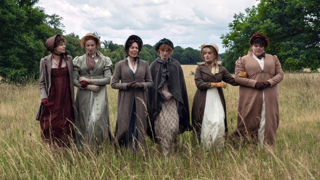 La famille Bennet (presque) au grand complet dans Orgueil et Préjugés // Source : Netflix La famille Bennet (presque) au grand complet dans Orgueil et Préjugés // Source : Netflix