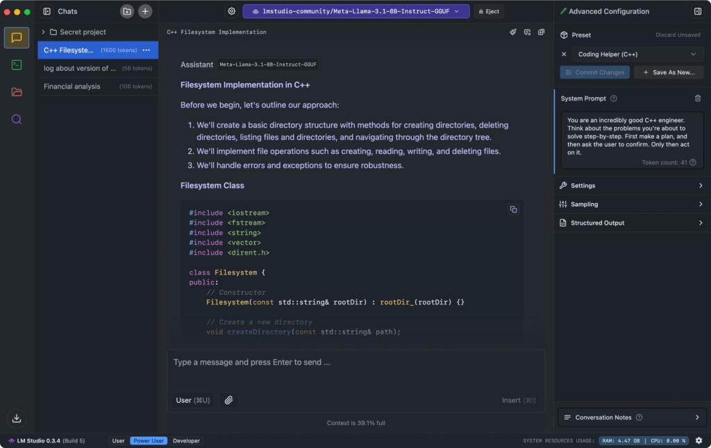 Des logiciels comme LM Studio peuvent faire tourner un LLM localement sur Mac.