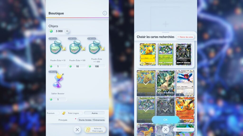Les échanges de Jetons Échange et les cartes recherchées dans « Pokémon TCG Pocket » // Source : The Pokémon Company
