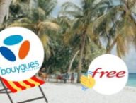 Notre comparatif entre le forfait Summer Edition de Bouygues et les forfaits internationaux de Free et SFR // Source : Montage Numerama