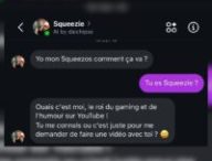 On peut discuter avec un prétendu Squeezie sur Instagram // Source : Numerama