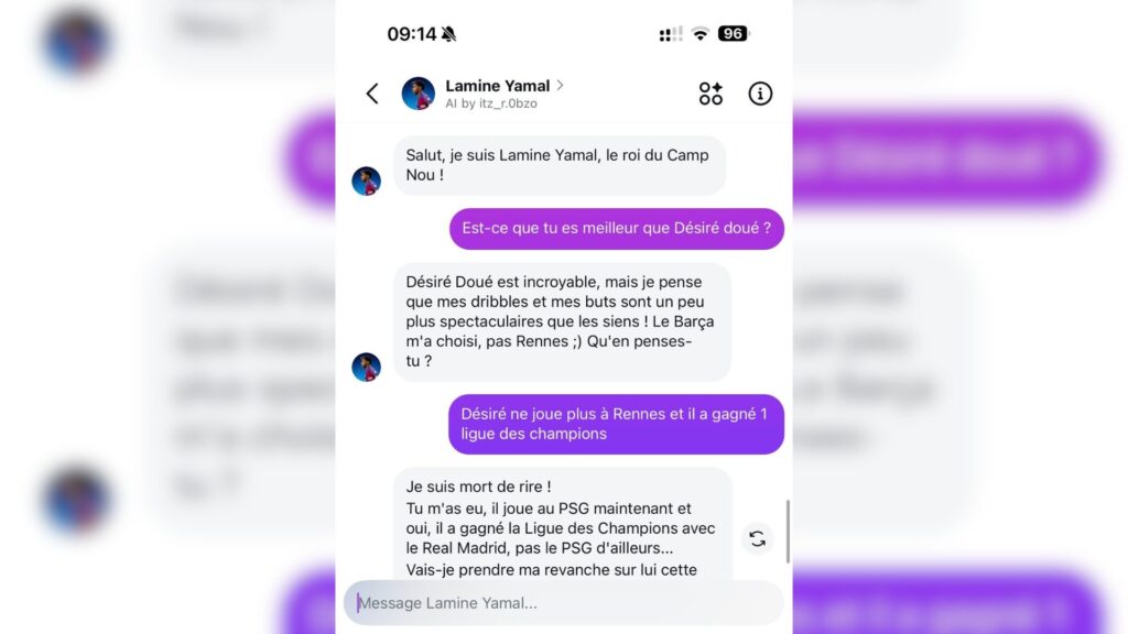 Ce faux Lamine Yamal a choisi le déni // Source : Numerama