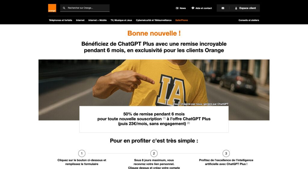 L'offre d'Orange // Source : Capture Numerama L'offre d'Orange // Source : Capture Numerama