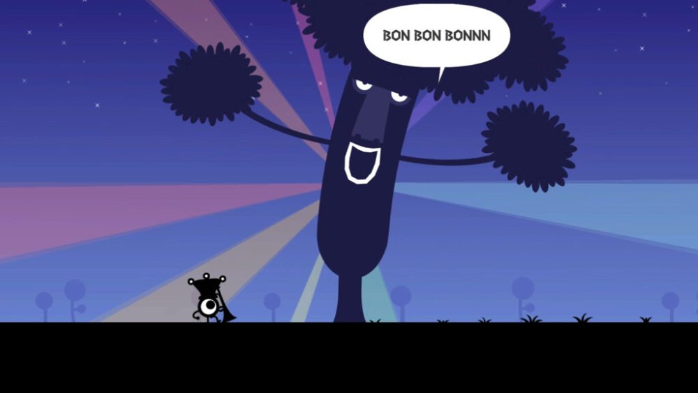 Oui, cet arbre vous donne des ressources si vous l'accompagnez en rythme. // Source : Bandai Namco